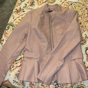 Baccini Womens Pink Faux Leather Jacket Size Small
